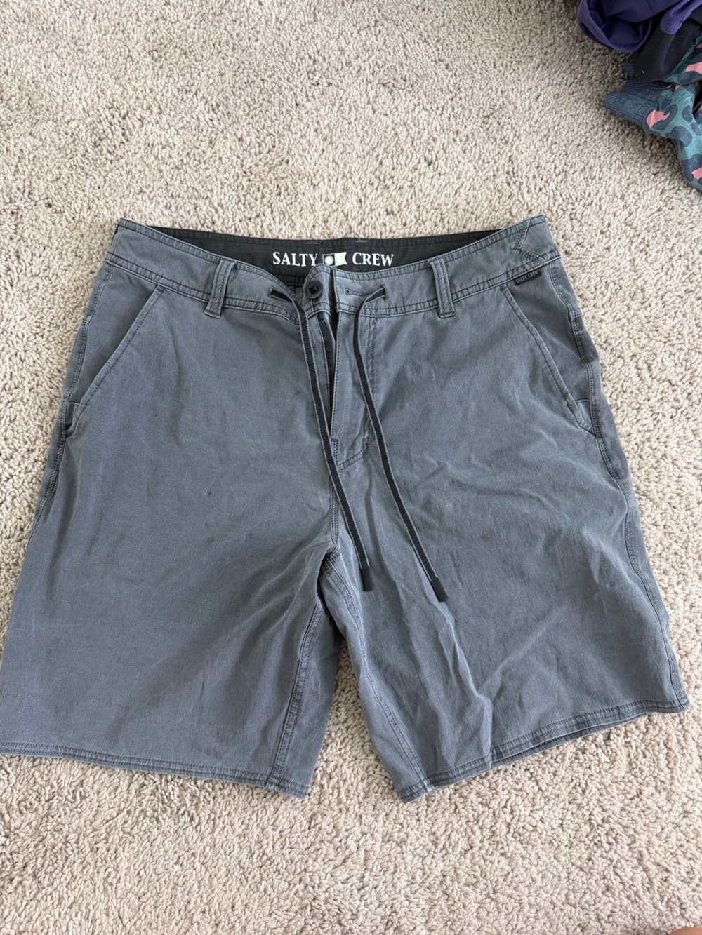Salty Crew Slate Gray Pull‑Tie Shorts